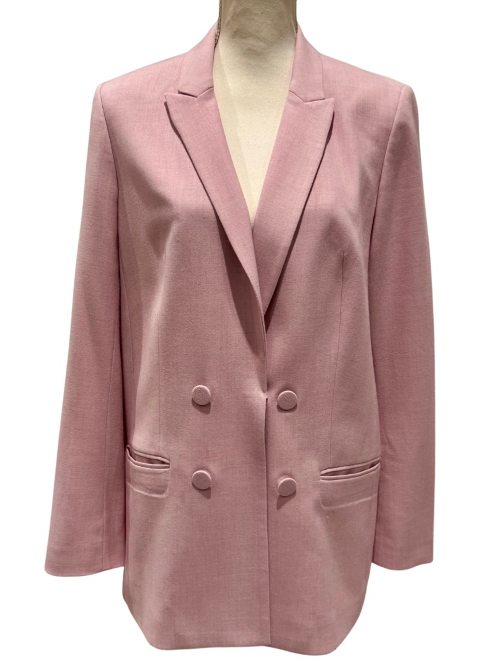 Express Double-Breasted Blazer in Pale Pink (L) - Picture 4 of 13